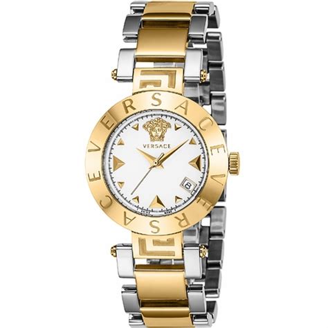 versace reve quartz white dial ladies two tone watch vews00318|Versace Reve Quartz White Dial Two.